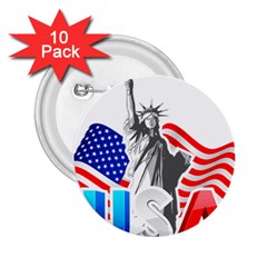 New York City Holiday United States Usa 2 25  Buttons (10 Pack) 