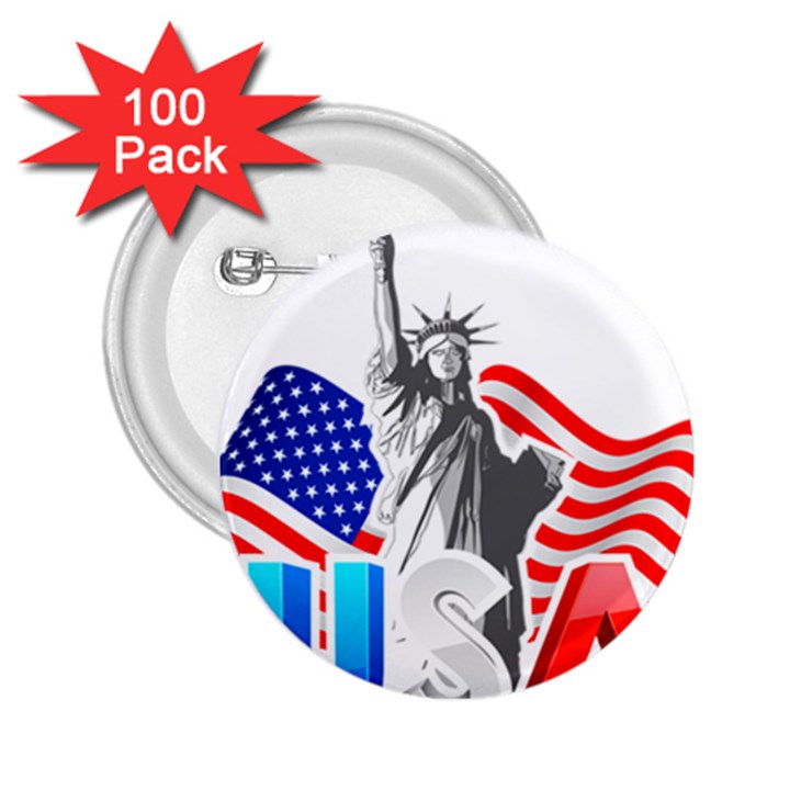 New York City Holiday United States Usa 2.25  Buttons (100 pack) 