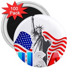 New York City Holiday United States Usa 3  Magnets (100 Pack) by Jancukart