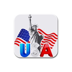 New York City Holiday United States Usa Rubber Square Coaster (4 Pack) by Jancukart