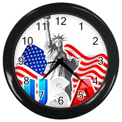 New York City Holiday United States Usa Wall Clock (black) by Jancukart