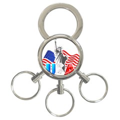 New York City Holiday United States Usa 3-ring Key Chain