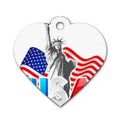 New York City Holiday United States Usa Dog Tag Heart (two Sides) by Jancukart