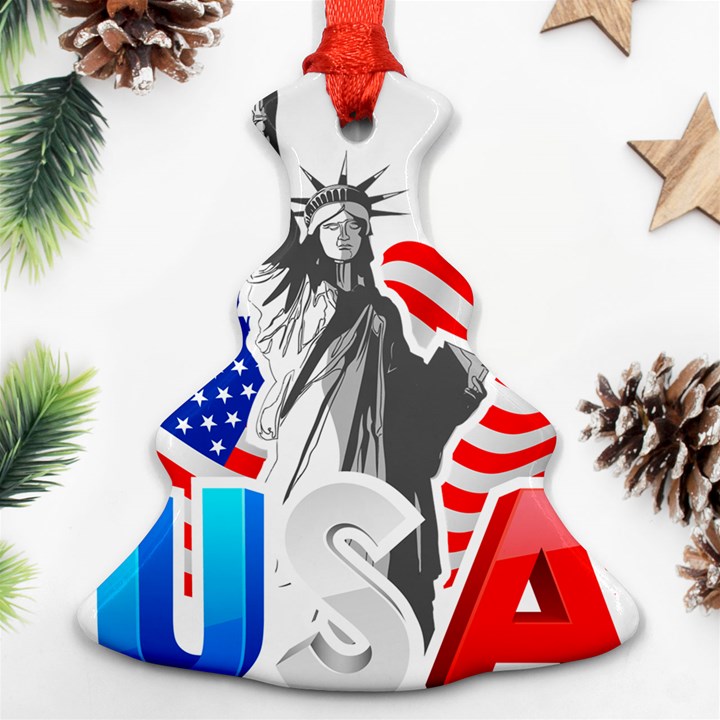 New York City Holiday United States Usa Christmas Tree Ornament (Two Sides)