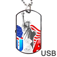 New York City Holiday United States Usa Dog Tag Usb Flash (one Side)