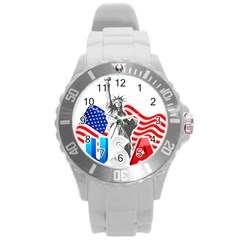 New York City Holiday United States Usa Round Plastic Sport Watch (l) by Jancukart