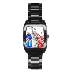 New York City Holiday United States Usa Stainless Steel Barrel Watch