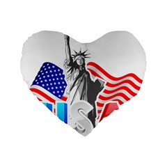 New York City Holiday United States Usa Standard 16  Premium Flano Heart Shape Cushions by Jancukart