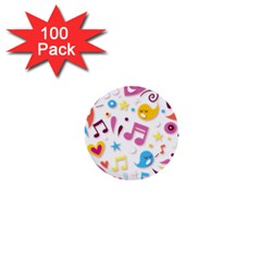 Love Cute Cartoon Seamless Shading 1  Mini Buttons (100 Pack) 