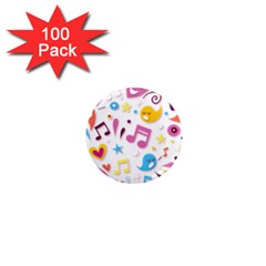 Love Cute Cartoon Seamless Shading 1  Mini Magnets (100 Pack) 