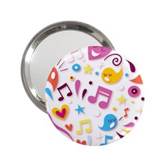 Love Cute Cartoon Seamless Shading 2 25  Handbag Mirrors