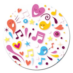 Love Cute Cartoon Seamless Shading Magnet 5  (round)