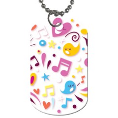 Love Cute Cartoon Seamless Shading Dog Tag (one Side)