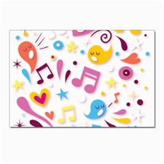 Love Cute Cartoon Seamless Shading Postcard 4 x 6  (pkg Of 10) by Jancukart