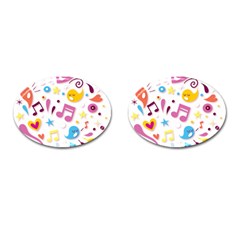 Love Cute Cartoon Seamless Shading Cufflinks (oval)