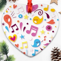 Love Cute Cartoon Seamless Shading Heart Ornament (two Sides)