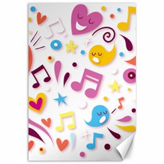 Love Cute Cartoon Seamless Shading Canvas 12  X 18 