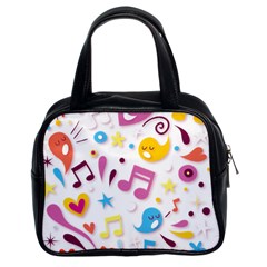 Love Cute Cartoon Seamless Shading Classic Handbag (two Sides)