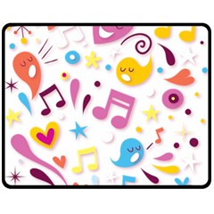 Love Cute Cartoon Seamless Shading Fleece Blanket (medium) 