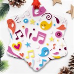 Love Cute Cartoon Seamless Shading Ornament (Snowflake) Front