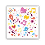 Love Cute Cartoon Seamless Shading Memory Card Reader (Square) Front