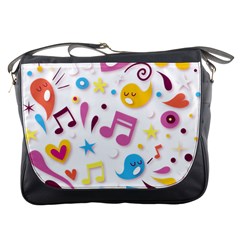 Love Cute Cartoon Seamless Shading Messenger Bag by Jancukart