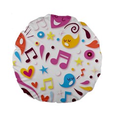 Love Cute Cartoon Seamless Shading Standard 15  Premium Round Cushions