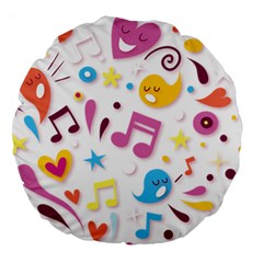 Love Cute Cartoon Seamless Shading Large 18  Premium Round Cushions