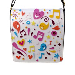 Love Cute Cartoon Seamless Shading Flap Closure Messenger Bag (l) by Jancukart