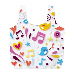 Love Cute Cartoon Seamless Shading Full Print Recycle Bag (l)