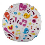 Love Cute Cartoon Seamless Shading Large 18  Premium Flano Round Cushions Front