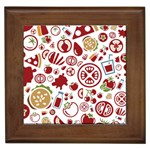 Pizza Seamless Pattern Background Framed Tile Front