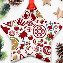 Pizza Seamless Pattern Background Ornament (star)