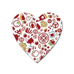 Pizza Seamless Pattern Background Heart Magnet