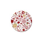 Pizza Seamless Pattern Background Golf Ball Marker Front