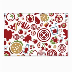 Pizza Seamless Pattern Background Postcards 5  X 7  (pkg Of 10)