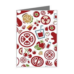 Pizza Seamless Pattern Background Mini Greeting Card