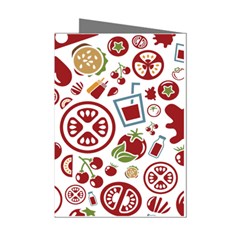 Pizza Seamless Pattern Background Mini Greeting Cards (pkg Of 8) by Jancukart