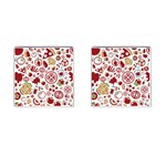 Pizza Seamless Pattern Background Cufflinks (Square) Front(Pair)