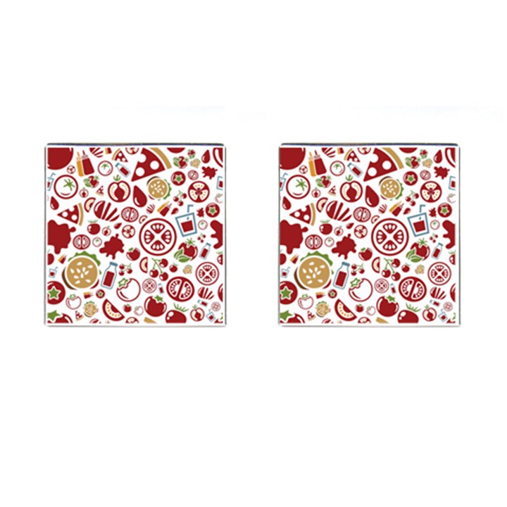 Pizza Seamless Pattern Background Cufflinks (Square)