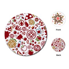 Pizza Seamless Pattern Background Playing Cards Single Design (round)