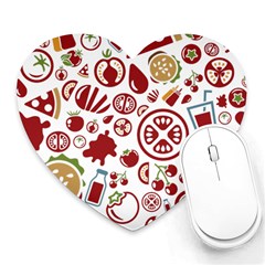 Pizza Seamless Pattern Background Heart Mousepad