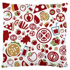 Pizza Seamless Pattern Background Large Cushion Case (two Sides)