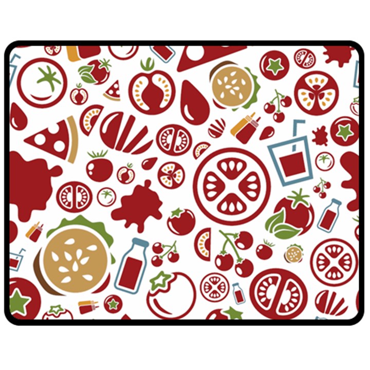 Pizza Seamless Pattern Background Double Sided Fleece Blanket (Medium) 