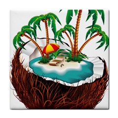 Coconut And Holiday Beach Food Tile Coaster