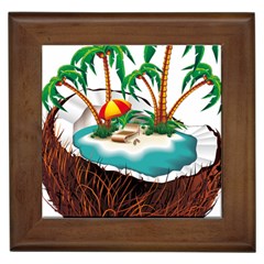 Coconut And Holiday Beach Food Framed Tile by Jancukart