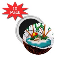 Coconut And Holiday Beach Food 1 75  Magnets (10 Pack) 