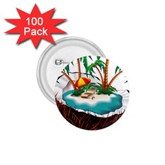 Coconut And Holiday Beach Food 1 75  Buttons (100 Pack) 