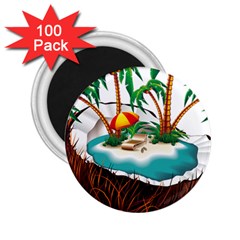 Coconut And Holiday Beach Food 2 25  Magnets (100 Pack) 