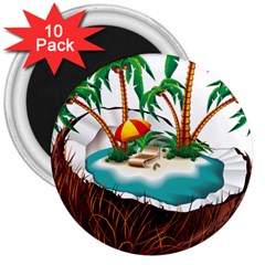 Coconut And Holiday Beach Food 3  Magnets (10 Pack) 